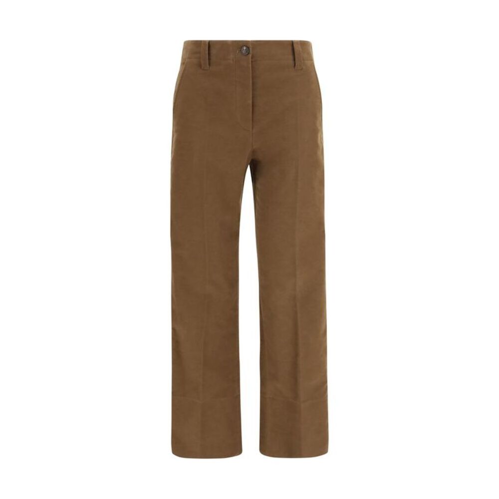 Brunello Cucinelli Brown Cotton Casual Women's Pants